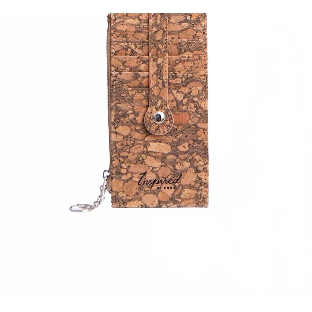NEW KORK GOODS women's cork credit card zipper wallet in marbled